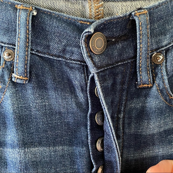 American Eagle Vintage Hi-Rise Button-Fly Distressed Jeans Size 2 Reg - Picture 5 of 12